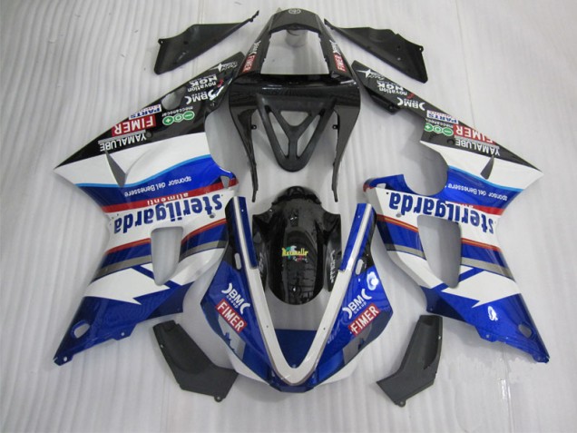 00-01 Black White Blue Santander Yamaha YZF R1 Motorcycle Fairings 00-01 Black White Blue Santander Yamaha YZF R1 Motorcycle Fairings