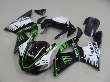 00-01 Black White Green Monster Yamaha YZF R1 Motorcycle Fairing