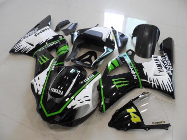 00-01 Black White Green Monster Yamaha YZF R1 Motorcycle Fairings