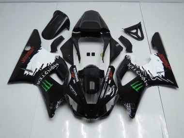 00-01 Black White Monster Yamaha YZF R1 Motorcycle Fairings