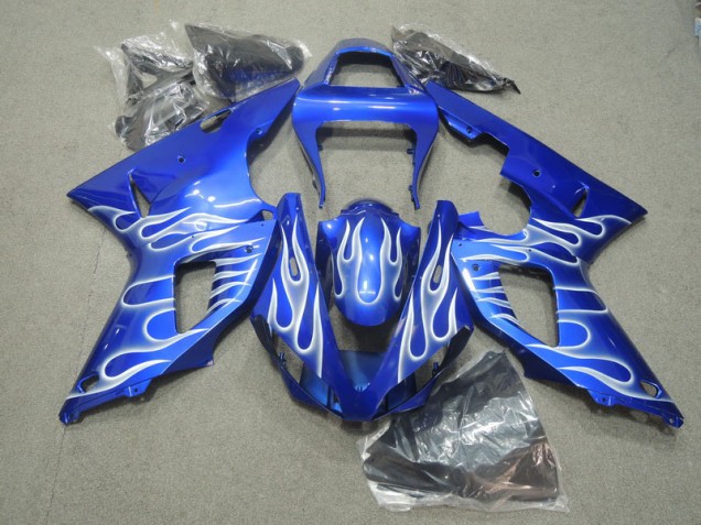 00-01 Blue White Flame Yamaha YZF R1 Motorcycle Fairings 00-01 Blue White Flame Yamaha YZF R1 Motorcycle Fairings