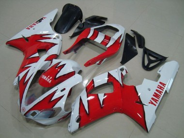 00-01 White Red Flame Yamaha YZF R1 Motorcycle Fairings