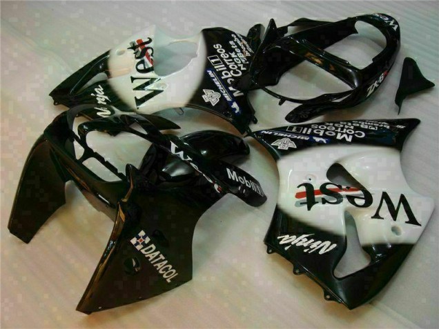 00-02 Black West Ninja Kawasaki ZX6R Motorcycle Fairings 00-02 Black West Ninja Kawasaki ZX6R Motorcycle Fairings