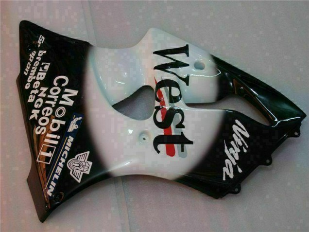 00-02 Black West Ninja Kawasaki ZX6R Motorcycle Fairings 00-02 Black West Ninja Kawasaki ZX6R Motorcycle Fairings