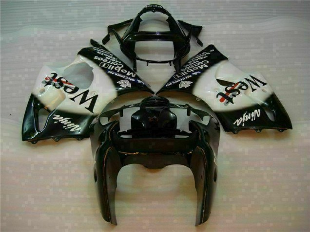 00-02 Black West Ninja Kawasaki ZX6R Motorcycle Fairings 00-02 Black West Ninja Kawasaki ZX6R Motorcycle Fairings