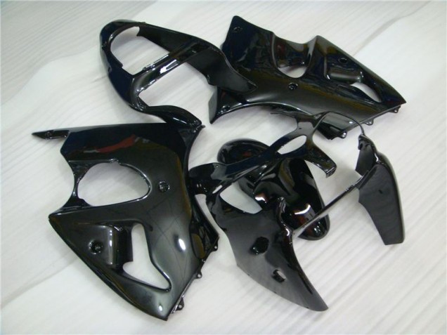 00-02 Glossy Black Kawasaki ZX6R Motorcycle Fairings