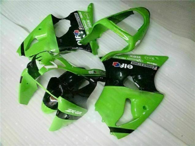 00-02 Green Black Kawasaki ZX6R Full Motorcycle Fairing Kits 00-02 Green Black Kawasaki ZX6R Full Motorcycle Fairing Kits