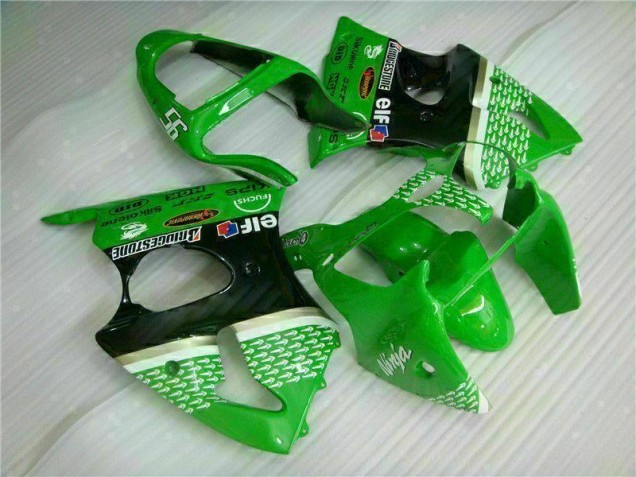 00-02 Green Black Kawasaki ZX6R Motorcycle Fairing Kits & Plastic 00-02 Green Black Kawasaki ZX6R Motorcycle Fairing Kits & Plastic
