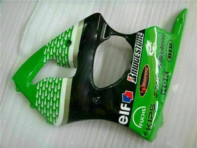 00-02 Green Black Kawasaki ZX6R Motorcycle Fairing Kits & Plastic 00-02 Green Black Kawasaki ZX6R Motorcycle Fairing Kits & Plastic