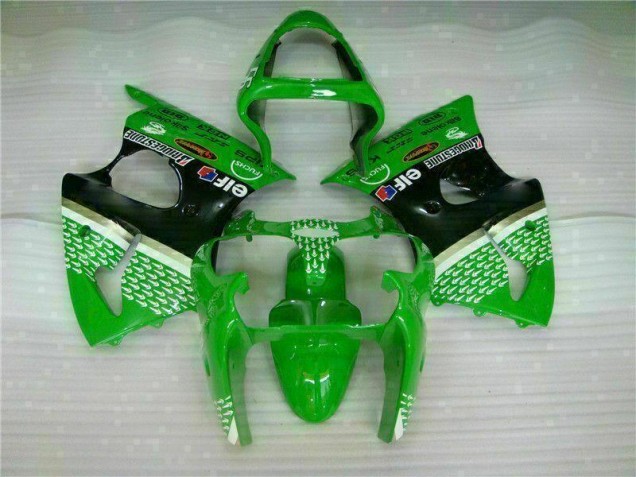 00-02 Green Black Kawasaki ZX6R Motorcycle Fairing Kits & Plastic 00-02 Green Black Kawasaki ZX6R Motorcycle Fairing Kits & Plastic