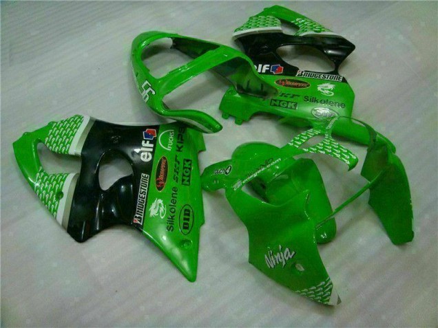 00-02 Green Black Kawasaki ZX6R Motorcycle Fairing 00-02 Green Black Kawasaki ZX6R Motorcycle Fairing