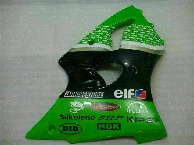 00-02 Green Black Kawasaki ZX6R Motorcycle Fairing 00-02 Green Black Kawasaki ZX6R Motorcycle Fairing