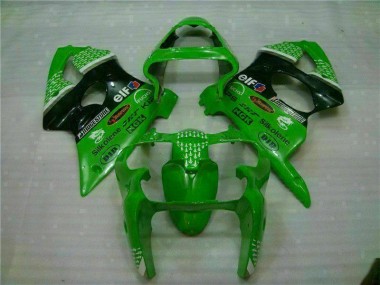 00-02 Green Black Kawasaki ZX6R Motorcycle Fairing
