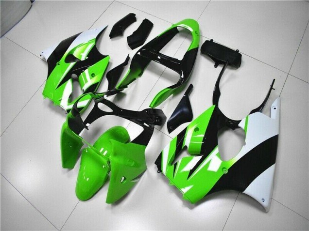 00-02 Green White Black Kawasaki ZX6R Motorcycle Fairings 00-02 Green White Black Kawasaki ZX6R Motorcycle Fairings