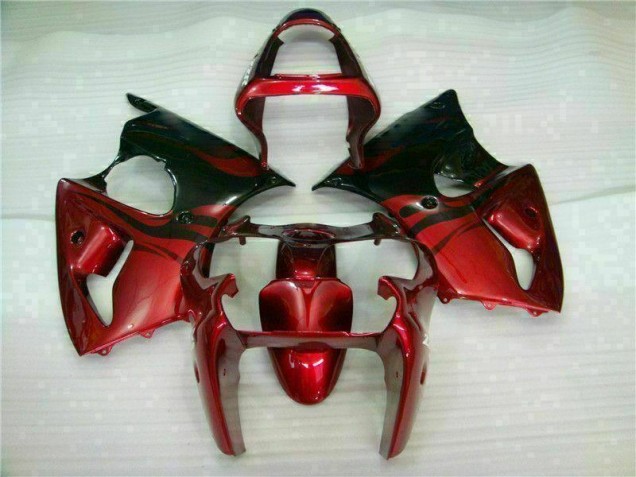00-02 Red Black Kawasaki ZX6R Motorcycle Fairings 00-02 Red Black Kawasaki ZX6R Motorcycle Fairings
