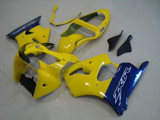 00-02 Yellow Blue Kawasaki ZX6R Motorcycle Fairings 00-02 Yellow Blue Kawasaki ZX6R Motorcycle Fairings