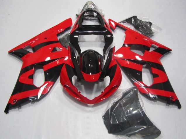 01-03 Black Red Suzuki GSXR 750 Motorcycle Fairing 01-03 Black Red Suzuki GSXR 750 Motorcycle Fairing