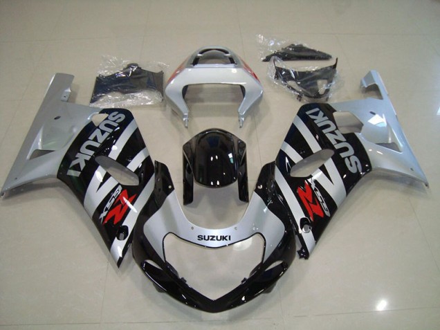 01-03 Black Silver Suzuki GSXR 750 Motorcycle Fairings 01-03 Black Silver Suzuki GSXR 750 Motorcycle Fairings