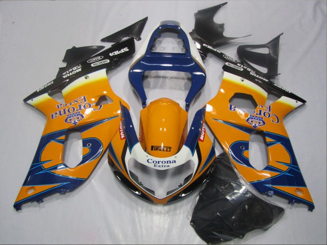 01-03 Blue Orange Corona Extra Suzuki GSXR 600 Motorcycle Fairings 01-03 Blue Orange Corona Extra Suzuki GSXR 600 Motorcycle Fairings