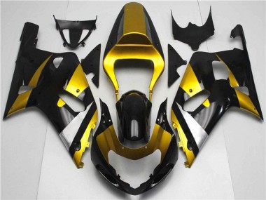 01-03 Gold Black Suzuki GSXR 600/750 Motorcycle Fairings