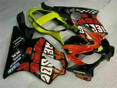 01-03 Orange Black Honda CBR600 F4i Motorcycle Fairing