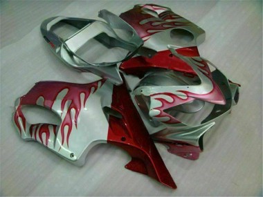 01-03 Red Flame Silver Honda CBR600 F4i Motorcycle Fairings