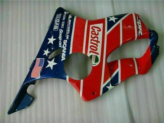 01-03 Red White Blue Castrol Cycle World Honda CBR600 F4i Motorcycle Fairings 01-03 Red White Blue Castrol Cycle World Honda CBR600 F4i Motorcycle Fairings