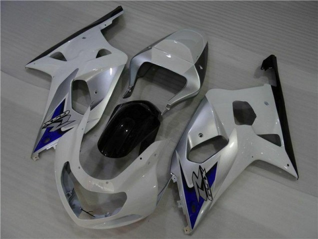 01-03 White Silver Suzuki GSXR 600/750 Motorcycle Fairings