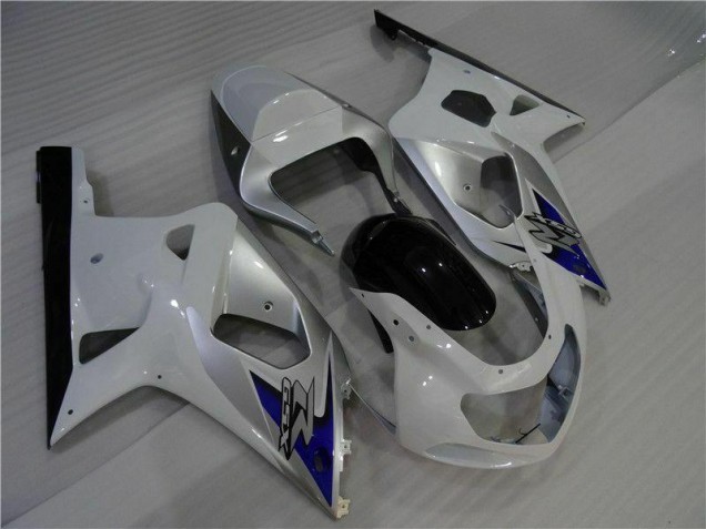 01-03 White Silver Suzuki GSXR 600/750 Motorcycle Fairings
