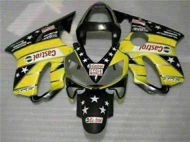 01-03 Yellow Black Castrol Cycle World Honda CBR600 F4i Motorcycle Fairings