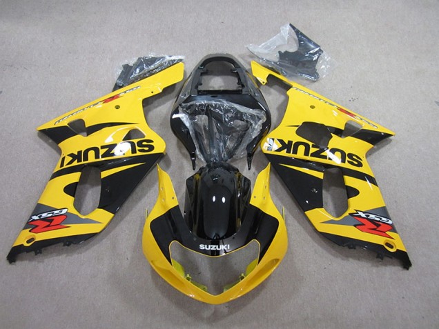 01-03 Yellow Black Suzuki GSXR 600 Motorcycle Fairings 01-03 Yellow Black Suzuki GSXR 600 Motorcycle Fairings