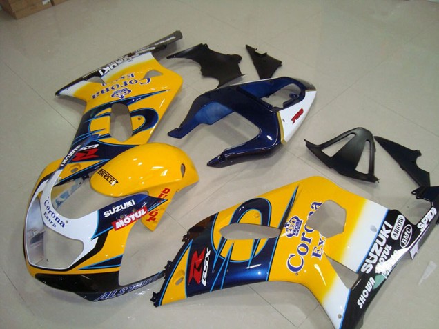 01-03 Yellow Blue Corona Extra Motul Suzuki GSXR 750 Motorcycle Fairings 01-03 Yellow Blue Corona Extra Motul Suzuki GSXR 750 Motorcycle Fairings