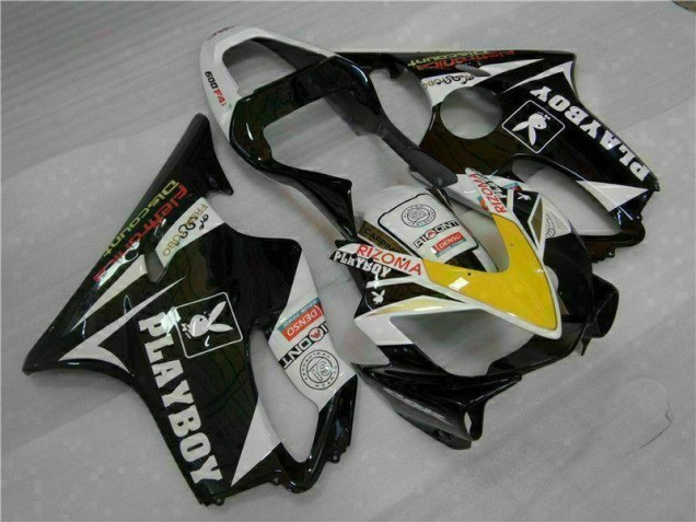 01-03 Yellow Silver Black Playboy Honda CBR600 F4i Motorcycle Fairings 01-03 Yellow Silver Black Playboy Honda CBR600 F4i Motorcycle Fairings