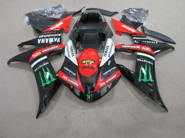 02-03 Black Red Motul Yamaha YZF R1 Motorcycle Fairings 02-03 Black Red Motul Yamaha YZF R1 Motorcycle Fairings