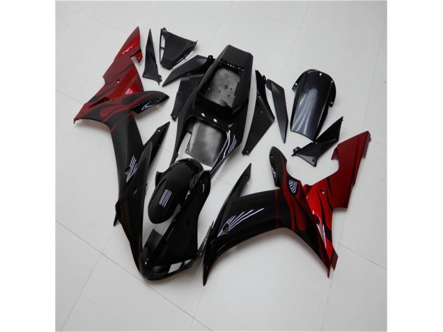 02-03 Black Red Yamaha YZF R1 Motorcycle Fairings 02-03 Black Red Yamaha YZF R1 Motorcycle Fairings