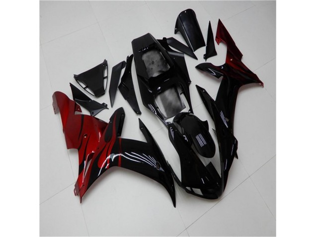 02-03 Black Red Yamaha YZF R1 Motorcycle Fairings 02-03 Black Red Yamaha YZF R1 Motorcycle Fairings