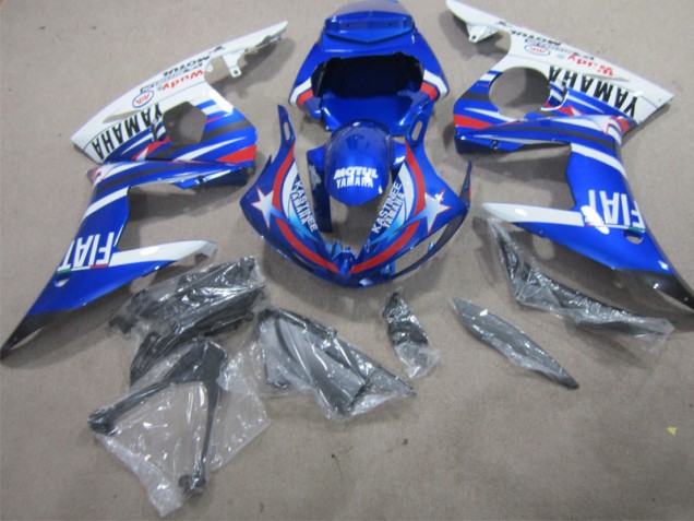 02-03 Blue White Motul Fiat Yamaha YZF R1 Motorcycle Fairing 02-03 Blue White Motul Fiat Yamaha YZF R1 Motorcycle Fairing