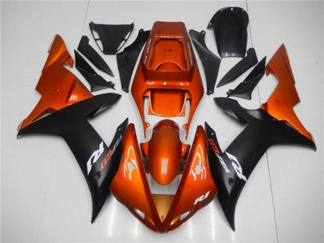 02-03 Orange Black Yamaha YZF R1 Motorcycle Fairings 02-03 Orange Black Yamaha YZF R1 Motorcycle Fairings