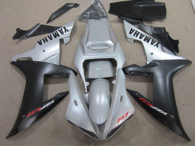 02-03 Silver Black Yamaha YZF R1 Motorcycle Bodywork 02-03 Silver Black Yamaha YZF R1 Motorcycle Bodywork
