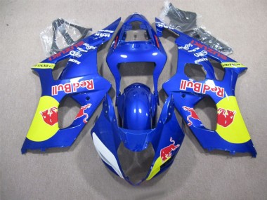 03-04 Blue Red Bull Suzuki GSXR 1000 Motorcycle Fairings