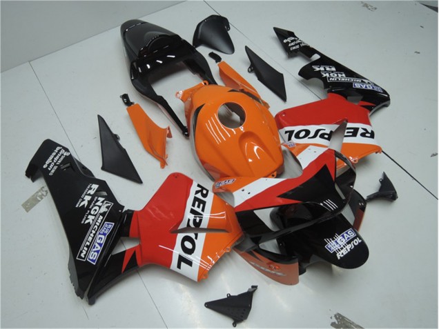 03-04 Orange Red Black Repsol Honda CBR600RR Motorcycle Fairings