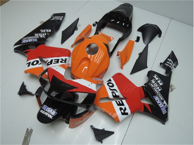 03-04 Orange Red Black Repsol Honda CBR600RR Motorcycle Fairings