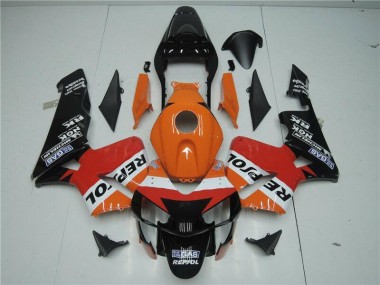 03-04 Orange Red Black Repsol Honda CBR600RR Motorcycle Fairings