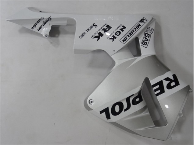 03-04 Silver White Black Repsol Honda CBR600RR Motorcycle Fairing 03-04 Silver White Black Repsol Honda CBR600RR Motorcycle Fairing