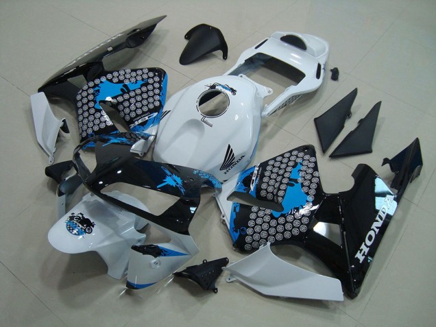 03-04 White Black Blue Honda CBR600RR Motorcycle Fairings 03-04 White Black Blue Honda CBR600RR Motorcycle Fairings
