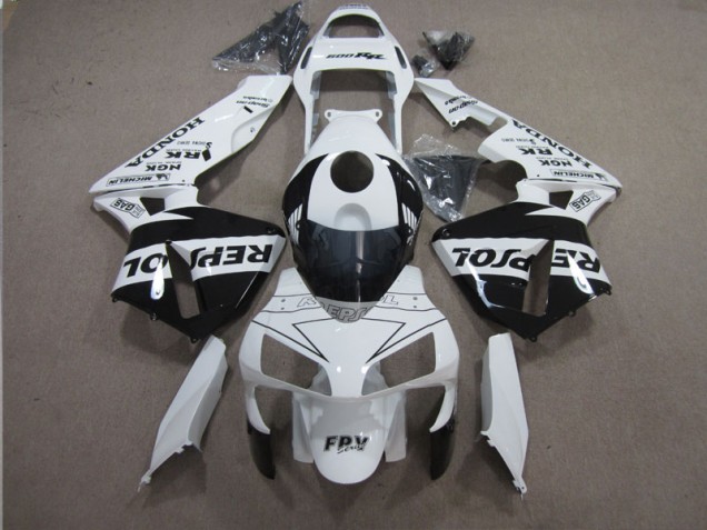 03-04 White Black Repsol Honda CBR600RR Motorcycle Fairings 03-04 White Black Repsol Honda CBR600RR Motorcycle Fairings