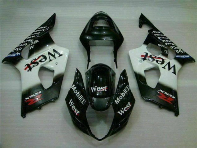 03-04 White Black Suzuki GSXR 1000 Full Motorcycle Fairing Kits 03-04 White Black Suzuki GSXR 1000 Full Motorcycle Fairing Kits