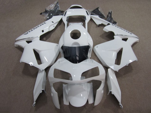 03-04 White Honda CBR600RR Aftermarket Motorcycle Fairings 03-04 White Honda CBR600RR Aftermarket Motorcycle Fairings