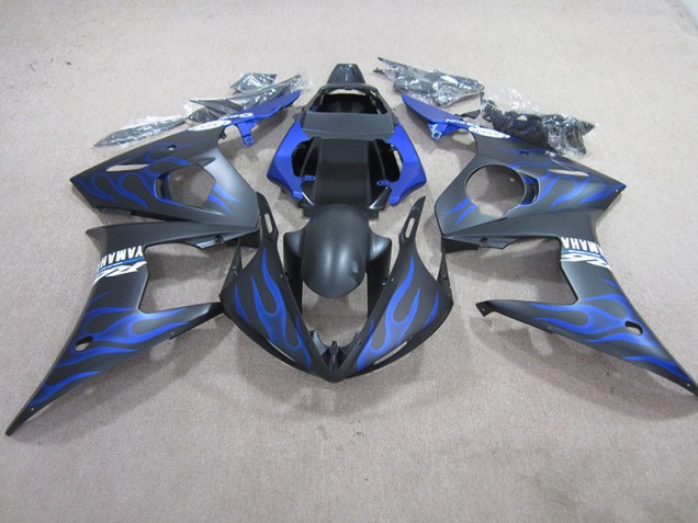 03-05 Black Blue Flame Yamaha YZF R6 Motorcycle Fairings 03-05 Black Blue Flame Yamaha YZF R6 Motorcycle Fairings
