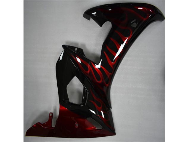 03-05 Black Red Flame Yamaha YZF R6 Motorcycle Fairings 03-05 Black Red Flame Yamaha YZF R6 Motorcycle Fairings